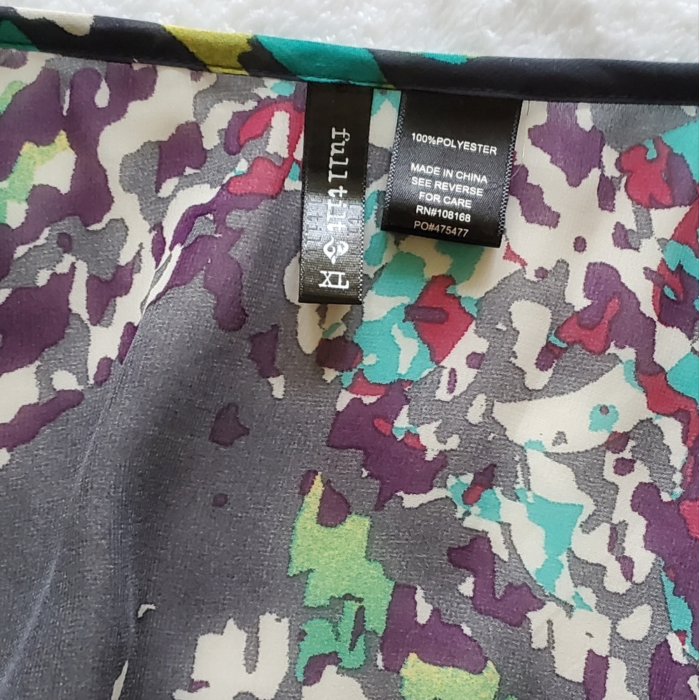 EUC - Full Tilt | Sheer Colorful Blouse Size XL - Picture 4 of 5